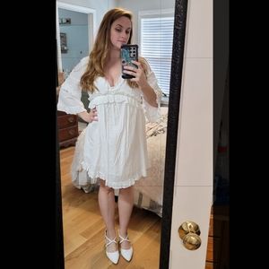 White boho dress size large